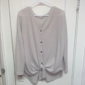 Women's Beige Button-Down Top